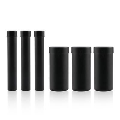 China Medicine Vintage Aluminum Container Flat Bottom Roll Pre Packaging Tube Herb Jars With Lid For Pill Hemp for sale