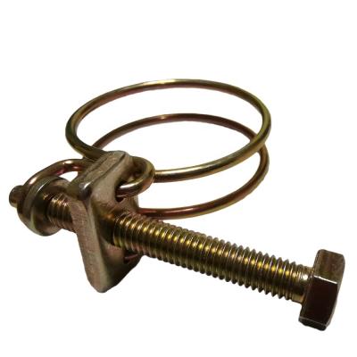 China Tie Down 65 Manganese Color Zinc Double Wire Pipe Clip Bolt Steel Wire Clamps Pipe Clamp for sale