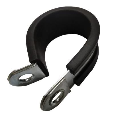 China Hose holder rubber lined cushioon hose clamps windshield rubber clamp R p type for sale