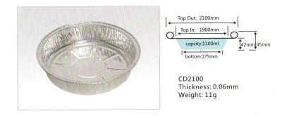 China Recyclable 2100*175*45mm Aluminum Foil Food Packaging With 1100ml Capcity for sale