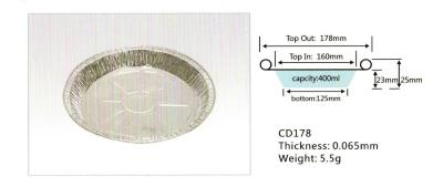 China Turkey Aluminium Foil Container , Food Grade Aluminum Foil Packaging 178*125*25mm for sale