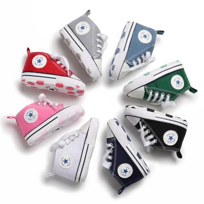 China Classic Unisex Anti-Slippery Baby Shoes Canvas Prewalker First Walking Loose Shoes for sale