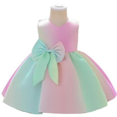 China High Quality Baby Flower Girl Dresses Baby Princess Dress Little Girls Color Sleeveless Puffy Gradient Party Dresses for sale