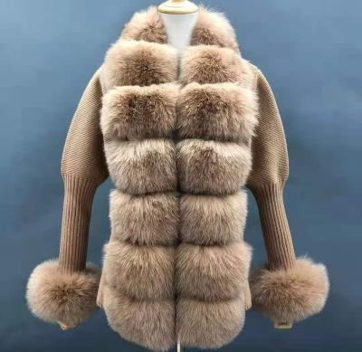 China Anti-wrinkle casual ladies female sleeve fur collar long cuffs fashion cashmere knitted cardigan women's Sweaterslong jacket for woman for sale