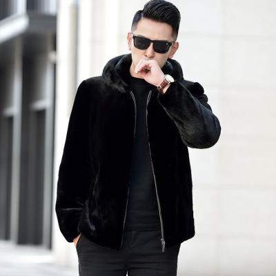 China Eco-friendly imitation mink fur jacketL-5XL men's ermine jacket men's gold ermine coat sustainable men's top for sale