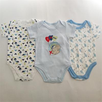 China Colored Newborn Take Home Outfit Infant Short Sleeve Bodysuit Baby Cotton Romper for sale