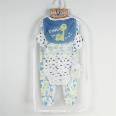 China De comfortabele Pasgeboren Babyjongen kleedt Dierlijk die Patroon 5pcs voor Zuigeling/Peuters wordt geplaatst Te koop