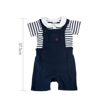 China Fashion Style Newborn Baby Boy Clothes Short Sleeve 2pcs Set O Neck Pullover Closure for sale