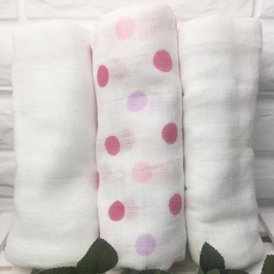 China 100% Cotton Muslin Colth Diaper Baby Swaddle Blankets Soft Breathable Custom Color for sale