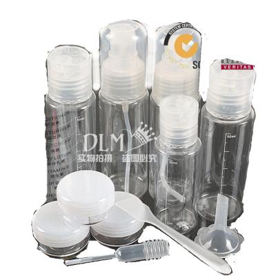 China Home Hotel Spa Travel Bottles /cosmetic Bottle Set High Quality Plastic Travel Plastic Bottle/Travel Kit for sale