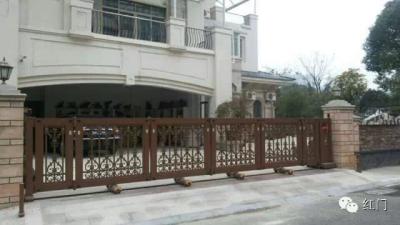 China Classical Aluminium Alloy Folding Telescopic Sliding Gate With Remote Control for sale