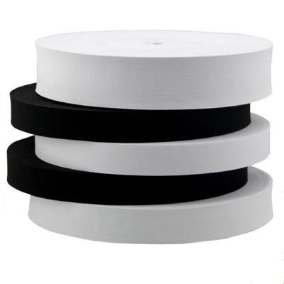 China Viable Garment Accessories White Knitted Flat Elastic Band For Sale for sale