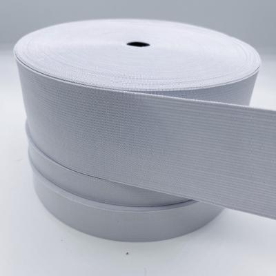 China Custom Durable Knitted Elastic Band 50mm White Viable For Clothes for sale