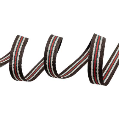 China Design 10mm 15mm 20mm Viable Stripe Plant Polyester Narrow Webbing for sale