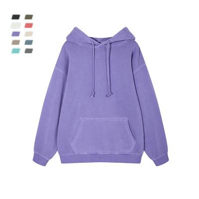 China Anti-pilling Men's Pullover Hoodies 420gsm 100%Cotton French Vintage Style Terry Hoodie Blank Washed Hoodies for sale