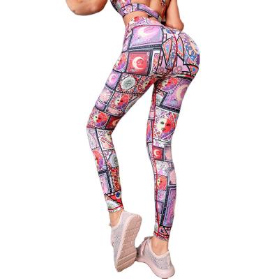 China New Design Breathable Women Compressed Digital Printed Yoga Pants Butt Lift Sport Legging for sale