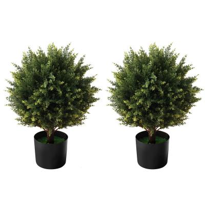 China Plastic Artificial topiary cedar ball tree plant for home indoor and outdoor front porch decoration for sale