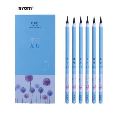 China Profession NYONI-N8138 Standard Natural Wood Custom S.SOFT Art Charcoal Pencil Set for Drawing Triangular for sale