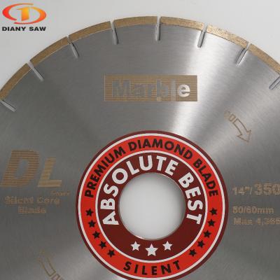 China Wet Cut Only DL 350mm 14 Inch Core Quiet Diamond Saw Blades Marble Cutting for sale