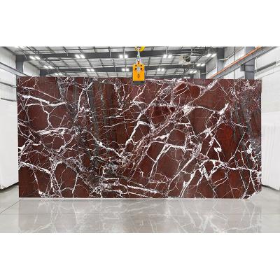 China Modern Large Format Kashmir Porcelain Breccia Wine Stone Granite Table Top Agglomerated Onyx Marble Slabs Stone Tiles for sale