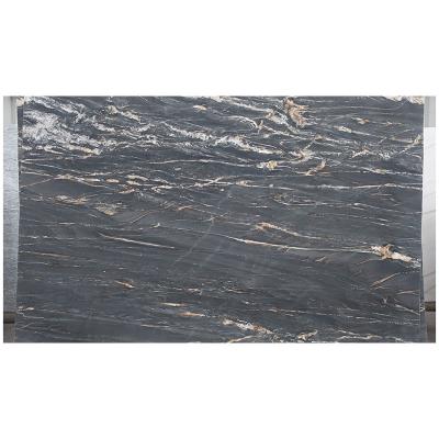 China Modern Cheap Price Aristone Black Marble Polished Beautiful Raw Greek Black Marble Cambrian Black QuartziteTiles for sale