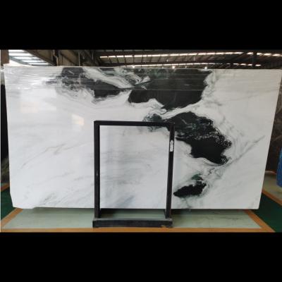 China China modern matchbook wall tabletop panda white marble slab with white black veins,panda white marble stone,panda white marble tile price for sale