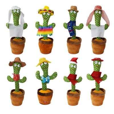 China Fasion Amazone Hot Selling Soft Plush Cactus Singing Plush Toys Cactus Electric Talking Dancing Toy for sale