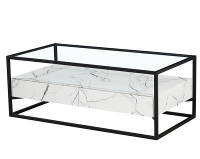 China Modern Simple Modern Style Living Room Furniture Glass Tea Table Stainless Steel Coffee Table for sale