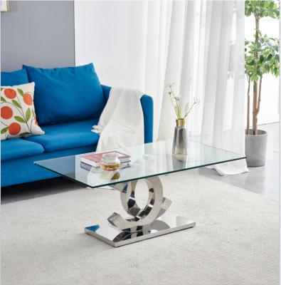 China Hot sale modern glass coffee table modern silver coffee table for living room for sale