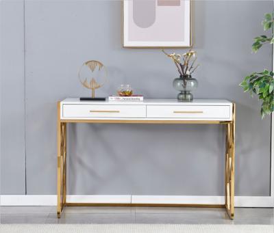 China Luxury Furniture Console Table Modern Design Hot Selling Wooden Top Console Table With Drawer for sale