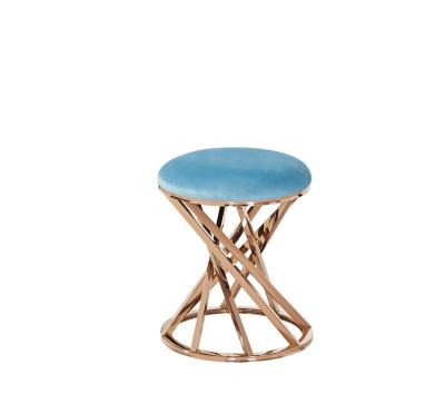 China Modern Leisure Living Room Furniture Modern Fabric Stools Light Up Stainless Steel Luxury Stool for sale