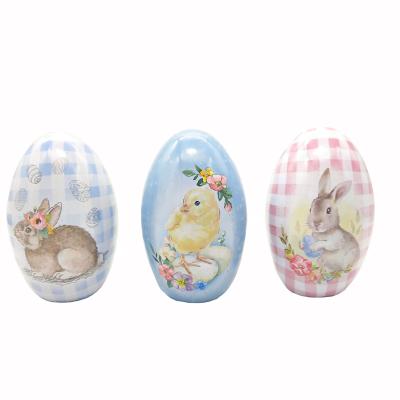 China Wholesale Food Customize Egg Shape Metal Tin Box Egg Gift Box For Easter Egg Gift Packaging for sale