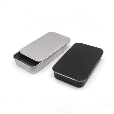 China Recyclable Accept OEM Metal Lid Tin For Storage Small Parts Rectangular Sliding Packaging 80X50X15mm for sale