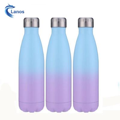 China Custom Logos Business 350ml 500ml 750ml Water Bottle Stainless Steel Copper Sport Bottle With S/S Lid for sale