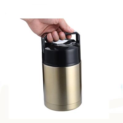 China PORTABLE Insulated Food Canisters With Handle Lid Stainless Steel Thermos Water Bottle Leak Proof Lunch Box for sale