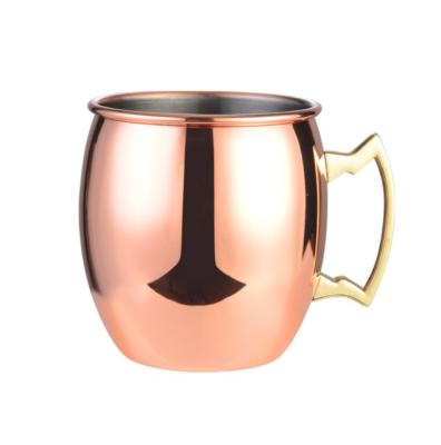 China Factory Stocked Selling Cheap Pure Mule Mug Stainless Steel-Copper Moscow Coffee Mug for sale