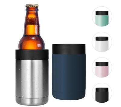 China Traditional Stainless Steel Cooler For Beer Travel Slim Beer Bottle Can Cooler Insulator For Drinking for sale