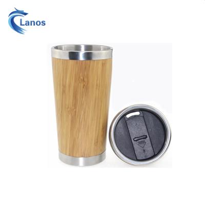 China Business 500ML Bamboo Stainless Steel Water Bottle Shell Insulated Travel Flask Cups For Drinking for sale