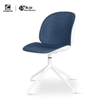 China Modern Office Furniture Plastic Fabric Office Revolving Chair With Aluminum Legs for sale