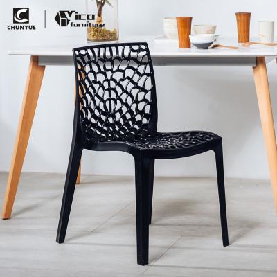 China Stackable Modern Design Restaurant PP Plastic Stackable Dining Chair for sale