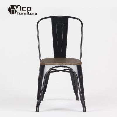 China (Other) Wholesale Vintage Design Restaurant Cafe Bistros Metal Wood Seat Adjustable Industrial Chair for sale