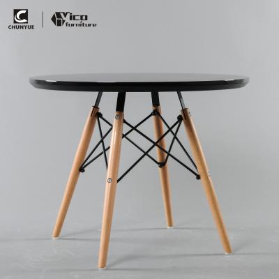 China Other Design Nordic Black Wooden MDF Furniture Modern Home Coffee Side Table Set for sale