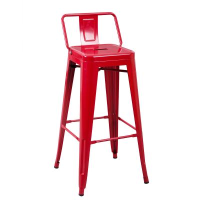 China Vintage retro metal iron kitchen red white steel kitchen bar stools high chair industrial home industrial for sale for sale