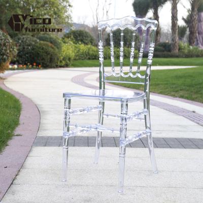 China Crystal clear transparent napoleon chiavari chair eco-friendly clear acrylic resin plexi for sale