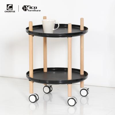 China Modern Mobile Kitchen Beauty Plastic Food Service Trolley For Home for sale