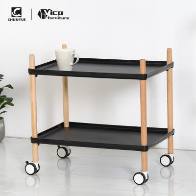 China Modern restaurant beauty hotel kitchen food plastic tea cart serving cart with wheels for sale for sale