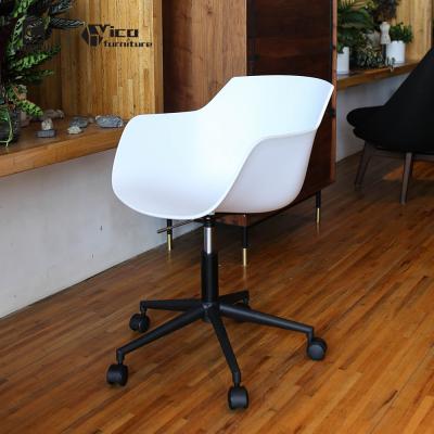 China (Size) Adjustable Plastic White Office Room Swivel Lounge Chairs for sale