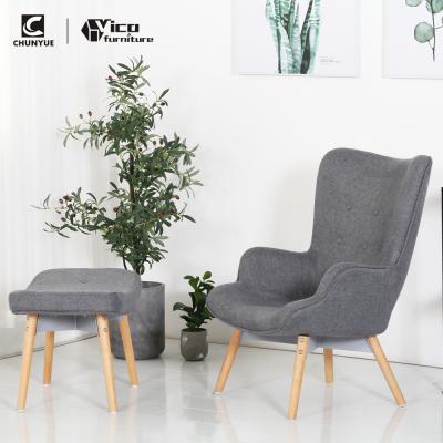 China Best Price Eco - Friendly Fabric Modern Leisure Living Room Furniture Sofa Armchair Sets With Stool for sale