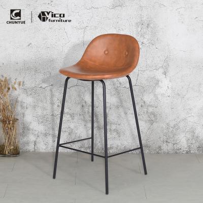 China Modern Kitchen Cafe Counter Fabric Upholstered Chair Bar Stools for sale