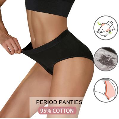 China Wholesale Antibacterial Leakproof Heavy Superfine Cotton Underwear 4 Layer Menstrual Period Underwear Bamboo Panties For Women Menstruation for sale